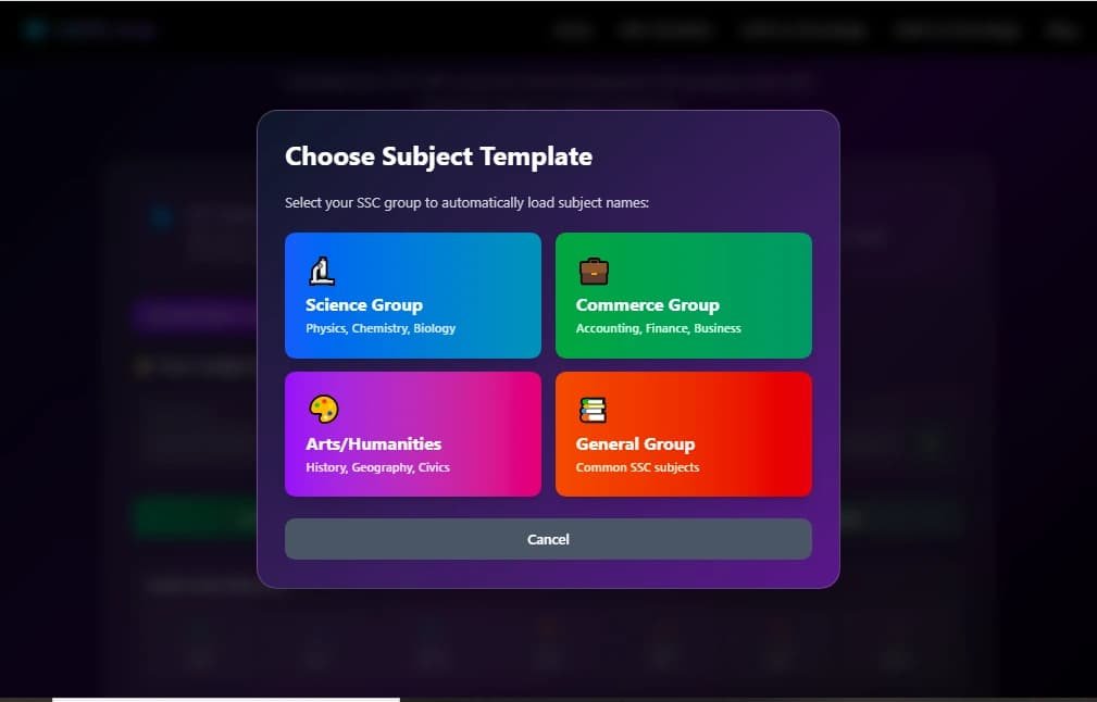 Select your HSC group