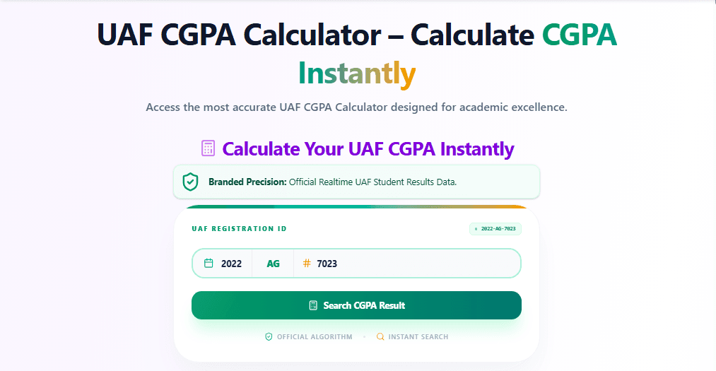 How to use the CGPA calculator UAF – step-by-step guide with registration number